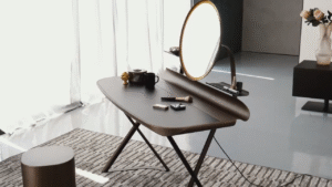 Cocoon Trousse Leather – Coiffeuse design haut de gamme Cattelan Italia avec miroir LED chez D-Style Interior