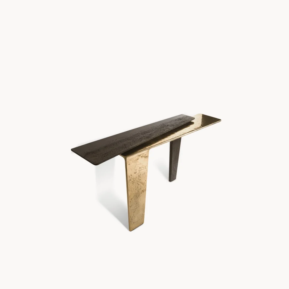 Lego Visionnaire – Console design en béton et aluminium sculptural par Draga & Aurel