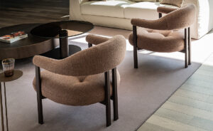 Greta Lounge Fauteuil design de Cattelan Italia, aux lignes enveloppantes et au confort raffiné, alliant élégance et savoir-faire italien. Disponible chez D-Style Interior.