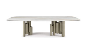 Skyline Keramik table design haut de gamme et acier par Cattelan Italia, alliance d’élégance et d’inspiration urbaine. Disponible chez D-Style Interior.