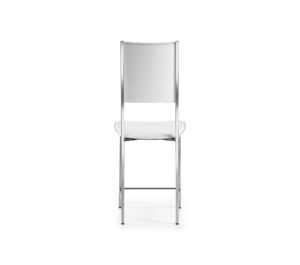 Alessia tabouret design de Cattelan Italia : design minimaliste, structure en acier laqué et assise en cuir véritable, alliance d’élégance et de confort italien. Disponible chez D-Style Interior.
