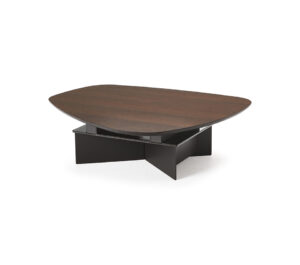 Table basse design haut de gamme Orlando par Cattelan Italia, table transformable à deux hauteurs, structure acier et plateaux mixte, disponible chez D-Style Interior.