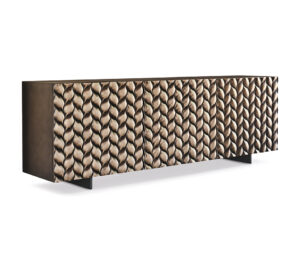 Buffet design haut de gamme Lavander par Cattelan Italia, finitions métalliques brossées avec nature tridimensionnelle, disponible chez D-Style Interior