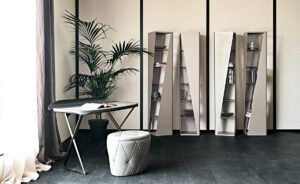 Bibliothèque design haut de gamme Rocket Cattelan Italia par Ono Design, bibliothèque modulable en acier laqué, disponible chez D-Style Interior.