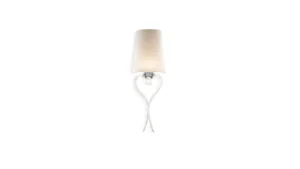 PALAZZO DUCALE Applique murale design en cristal gravé et verre de Murano avec abat-jour ivoire et supports en acier brillant par Reflex Angelo, disponible chez D-Style Interior