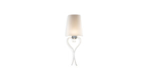 PALAZZO DUCALE Applique murale design en cristal gravé et verre de Murano avec abat-jour ivoire et supports en acier brillant par Reflex Angelo, disponible chez D-Style Interior
