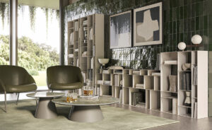 Bibliothèque design haut de gamme Latitude Cattelan Italia, bibliothèque modulable métallique avec module 70x26x100 cm, disponible chez D-Style Interior.