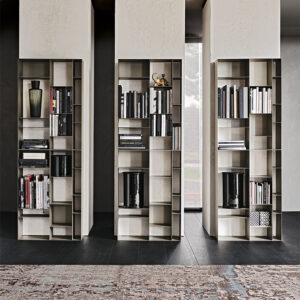 Bibliothèque design haut de gamme Latitude Cattelan Italia, bibliothèque modulable métallique avec module 70x26x100 cm, disponible chez D-Style Interior.