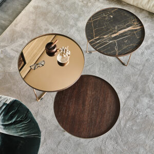 Table basse design haut de gamme Billy Wood par Cattelan Italia, plateau bois massif avec structure métallique, disponible chez D-Style Interior.