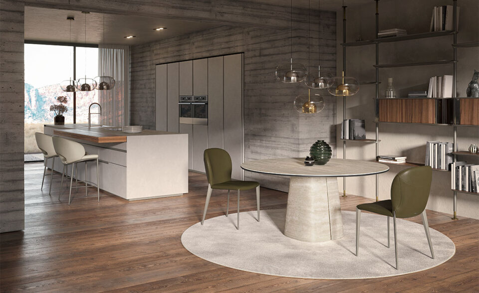 Rado Keramik Round par Cattelan Italia, table ronde en céramique aux lignes sculpturales, marie innovation et élégance italienne. Une pièce d’exception disponible chez D-Style Interior.