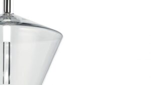Suspension 24 Gradi design haut de gamme en verre soufflé transparent et acier poli par Reflex Angelo, élégante et contemporaine, disponible chez D-Style Interior