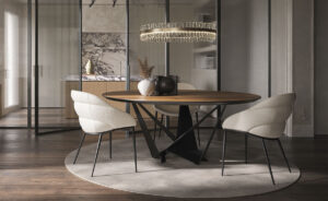 Skorpio Round table design haut de gamme par Cattelan Italia, alliance parfaite d’équilibre et de modernité. Disponible chez D-Style Interior.