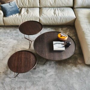 Table basse design haut de gamme Billy Wood par Cattelan Italia, plateau bois massif avec structure métallique, disponible chez D-Style Interior.