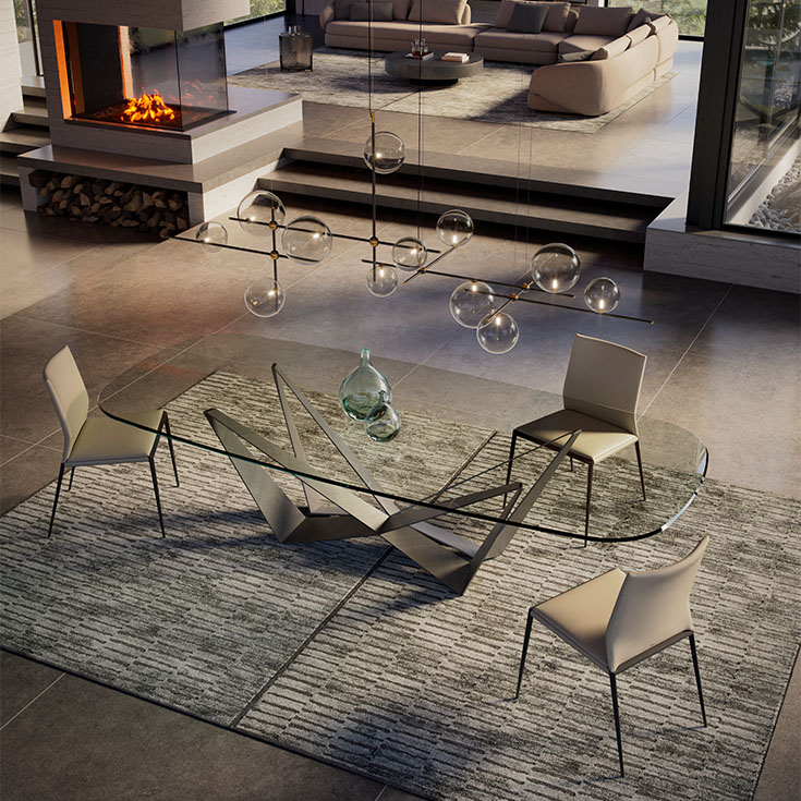 Skorpio table de Cattelan Italia allie structure sculpturale et matériaux précieux pour un design d’exception. Disponible chez D-Style Interior.