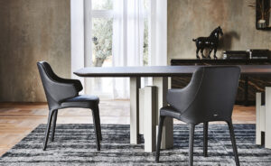 Skyline Wood table design haut de gamme et acier par Cattelan Italia, alliance parfaite entre chaleur naturelle et lignes architecturales. Disponible chez D-Style Interior.