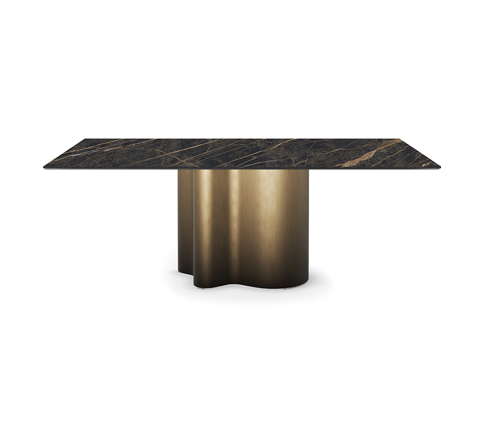 Papelito Keramik table design haut de gamme en céramique, à base sculpturale en acier et silhouette fluide inspirée des vagues. Disponible chez D-Style Interior.