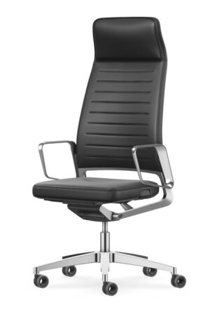 Chaise de bureau haut de gamme VINTAGEis5 32V2 par Interstuhl avec dossier haut et têtière intégrée disponible chez D-Style Interior
