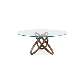 Carioca – Table design contemporain en verre et bois Cattelan Italia disponible chez D-Style Interior