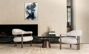 Greta Lounge Fauteuil design de Cattelan Italia, aux lignes enveloppantes et au confort raffiné, alliant élégance et savoir-faire italien. Disponible chez D-Style Interior.