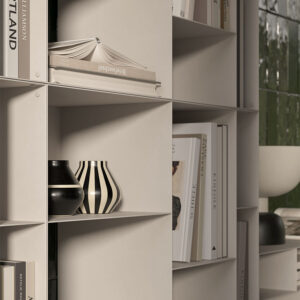 Bibliothèque design haut de gamme Latitude Cattelan Italia, bibliothèque modulable métallique avec module 70x26x100 cm, disponible chez D-Style Interior.