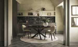 Spyder Keramik Premium Round table de Cattelan Italia, une table ronde en céramique au design contemporain et finitions artisanales. Disponible chez D-Style Interior.