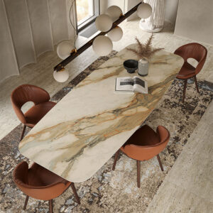 Scott Keramik table de Cattelan Italia allie design sculptural et élégance italienne, avec son plateau en céramique effet marbre et sa base métallique raffinée. Disponible chez D-Style Interior.