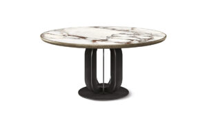 SOHO Keramik Premium Round table design haut de gamme par Cattelan Italia, avec plateau en céramique et bord brossé artisanal. Disponible chez D-Style Interior.