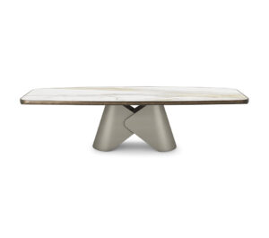 Scott Keramik Premium table de Cattelan Italia incarne la fusion entre sculpture et design, avec son plateau en céramique marbrée et sa base métallique élégante. Disponible chez D-Style Interior.