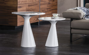 Table basse design haut de gamme Peyote Keramik par Cattelan Italia, plateau céramique Marmi et base polyuréthane, disponible chez D-Style Interior.