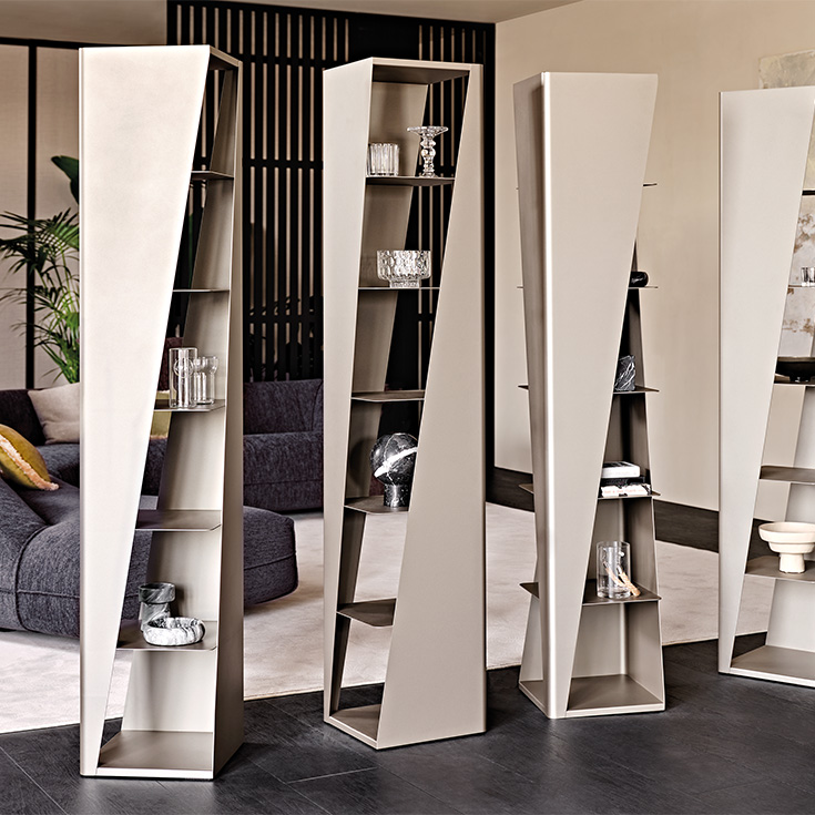 Bibliothèque design haut de gamme Rocket Cattelan Italia par Ono Design, bibliothèque modulable en acier laqué, disponible chez D-Style Interior.