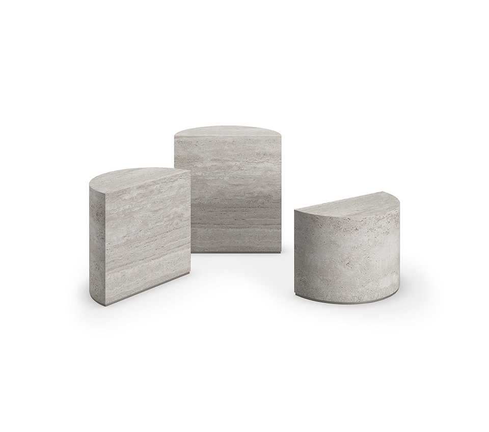 Table basse design haut de gamme Domingo par Cattelan Italia, en céramique Marmi aux lignes sculpturales, disponible chez D-Style Interior.