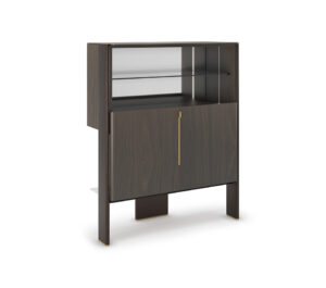Buffet design haut de gamme Cremona par Cattelan Italia, porte coulissante anti-gravité avec structure bois et céramique, disponible chez D-Style Interior