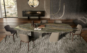 Senator Keramik de Cattelan Italia allie puissance sculpturale et élégance minérale dans une table design d’exception. Disponible chez D-Style Interior.