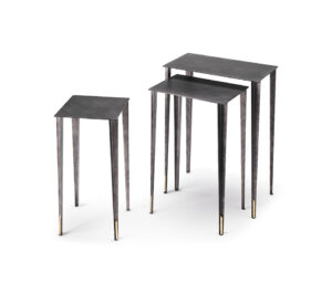 Table basse design haut de gamme Spillo par Cattelan Italia, structure acier Brushed avec détails laiton, disponible chez D-Style Interior.