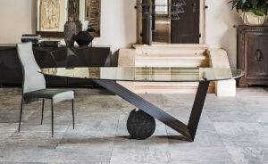 Valentino table de Cattelan Italia, une pièce iconique alliant marbre, bois et verre. Design sculptural et finitions d’exception. Disponible chez D-Style Interior.