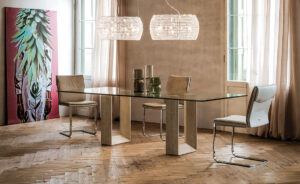 DIAPASON – Table en verre et marbre Cattelan Italia