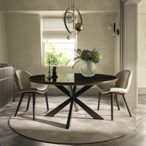 Spyder Keramik Premium Round table de Cattelan Italia, une table ronde en céramique au design contemporain et finitions artisanales. Disponible chez D-Style Interior.