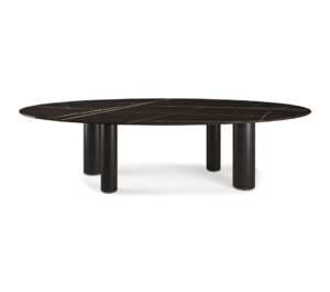 Roll Keramik table de Cattelan Italia, signée Paolo Cattelan, allie innovation, élégance et équilibre grâce à sa base cylindrique sculpturale et son plateau en céramique Marmi raffiné. Disponible chez D-Style Interior.