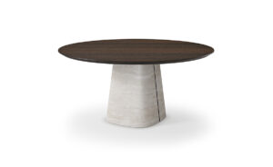 Rado Wood Round table ronde en bois et céramique signée Cattelan Italia, alliant élégance naturelle, innovation artisanale et design haut de gamme. Disponible chez D-Style Interior.