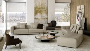 Table basse design haut de gamme Aperitivo Arketipo par Mauro Lipparini, plateau marbre avec seau à glace intégré, disponible chez D-Style Interior.