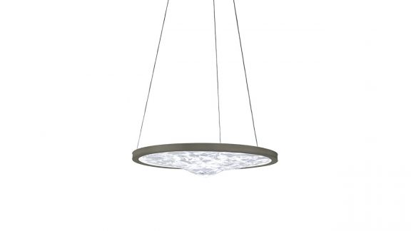 ACQUA SOSPENSIONE en verre de Murano transparent et métal bronze avec éclairage LED intégré, design Reflex Angelo, disponible chez D-Style Interior