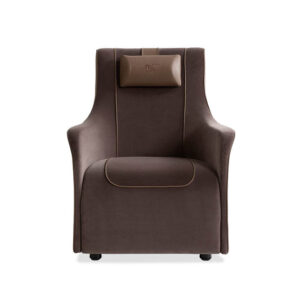 Minster | Fauteuil de bureau design Bentley Home en cuir ou tissu, structure en bois rembourré, appui-tête brodé, disponible chez D-Style Interior.