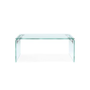 Bright Bureau en verre design haut de gamme FIAM Italia par Valerio Cometti, structure soudée en verre trempé 15 mm, design contemporain, disponible chez D-Style Interior