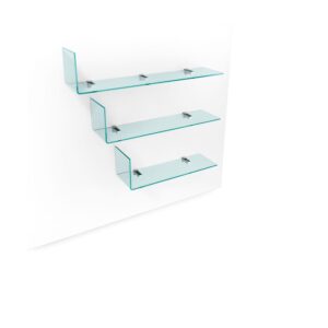 Rialto L mensole | Étagères design FIAM Italia en verre cintré 10 mm avec supports en métal chromé, disponibles chez D-Style Interior