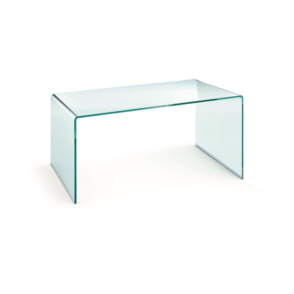 Rialto Scrivania | Bureau design en verre FIAM Italia, verre cintré 15 mm avec détails en aluminium brillanté, disponible chez D-Style Interior