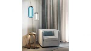 Luminaire suspendu LANTERNA SOSPENSIONE en verre artistique et structure chromée par Reflex Angelo disponible chez D-Style Interior
