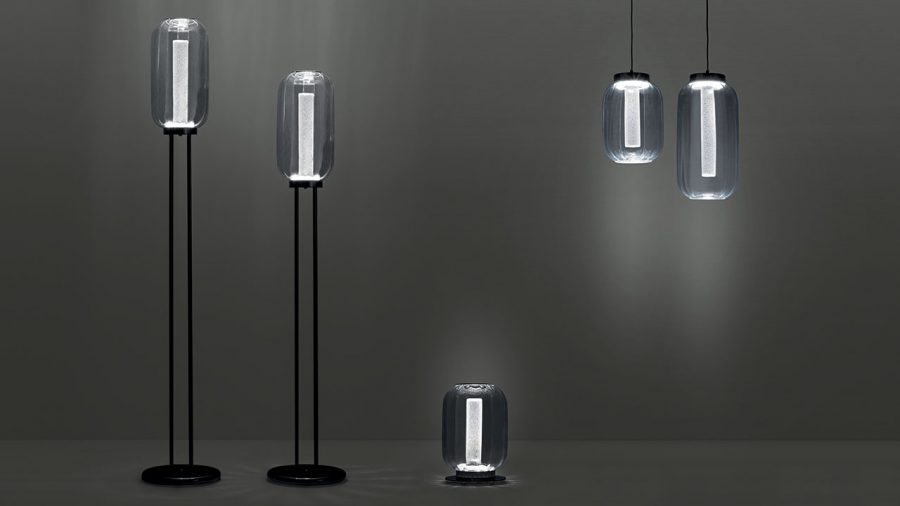 Luminaire suspendu LANTERNA SOSPENSIONE en verre artistique et structure chromée par Reflex Angelo disponible chez D-Style Interior