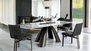 Table à manger design haut de gamme Prince par Arketipo, design sculptural de Giuseppe Viganò, disponible chez D-Style Interior