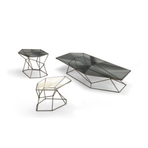 Rebus – Table basse design en verre sérigraphié Arketipo Firenze