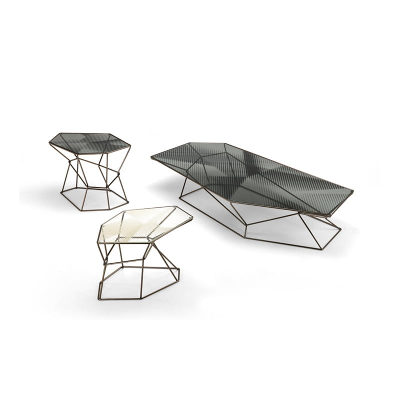 Rebus – Table basse design en verre sérigraphié Arketipo Firenze